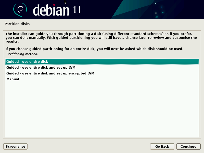 disk partition on Debian Linx