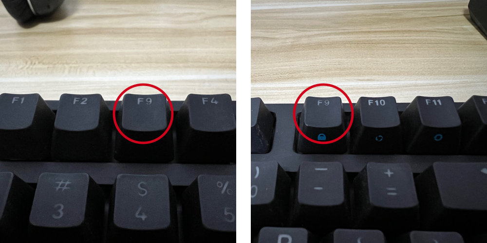 compare with F3 and F9 keys