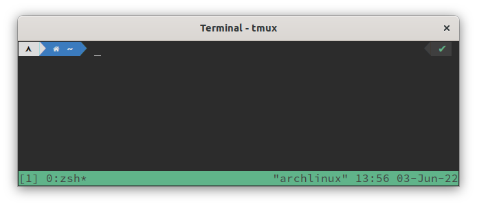 Screenshot for tmux running