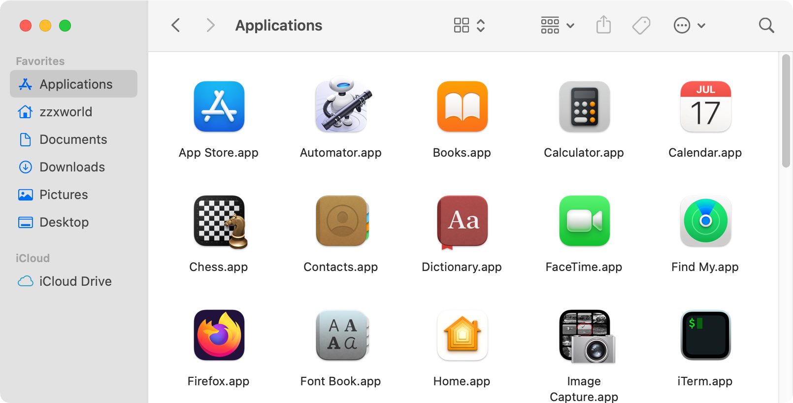 mac application folder without shadow